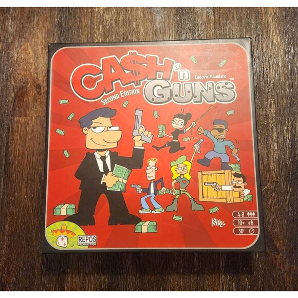 Cash n Guns 2nd Edition Fun Party Board Game Repos Productions Complete 2014 - Picture 1 of 6